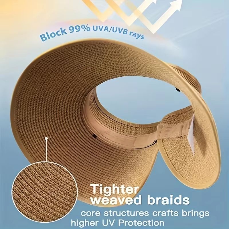 SunShield Foldable Wide Brim Visor  Womens UV Protection Summer Hat 3