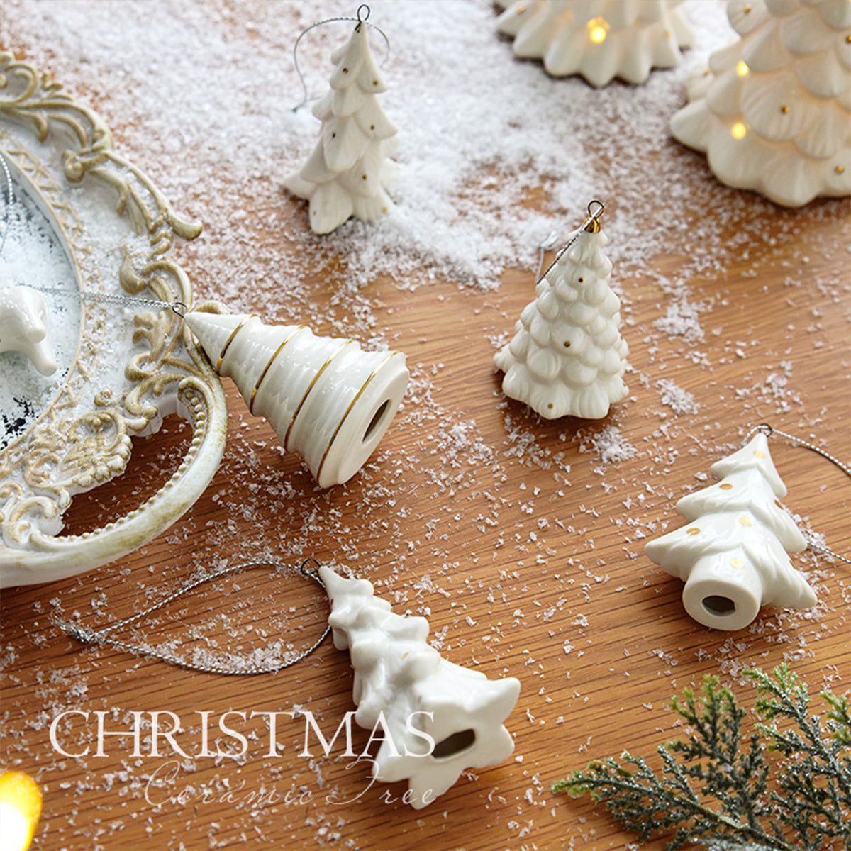 Handcrafted Ceramic Christmas Tree Decoration, Unique Hanging Puff Ornament Gift for Christmas,Thanksgiving & Halloween