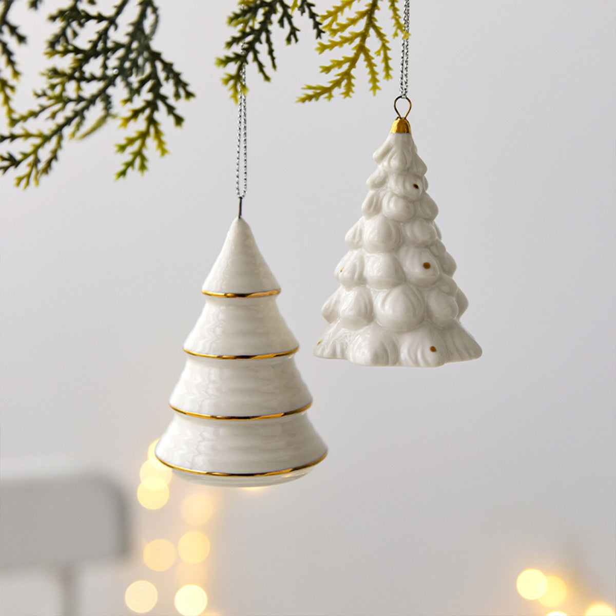 Handcrafted Ceramic Christmas Tree Decoration, Unique Hanging Puff Ornament Gift for Christmas,Thanksgiving & Halloween