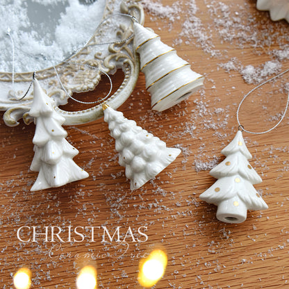 Handcrafted Ceramic Christmas Tree Decoration, Unique Hanging Puff Ornament Gift for Christmas,Thanksgiving & Halloween
