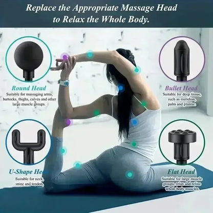Massage Fitness Equipment Neck Grab Fascia Gun, USB Mini Muscle Relaxation Vibrating Gun Rod