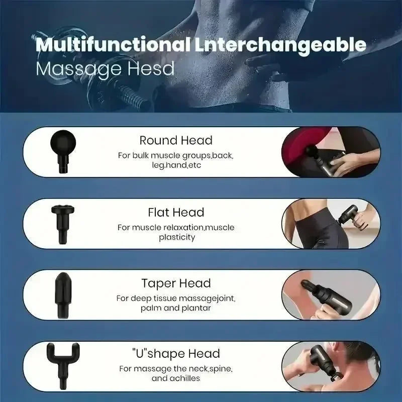 Massage Fitness Equipment Neck Grab Fascia Gun, USB Mini Muscle Relaxation Vibrating Gun Rod