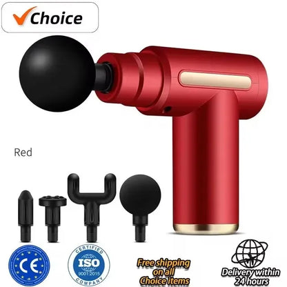 Massage Fitness Equipment Neck Grab Fascia Gun, USB Mini Muscle Relaxation Vibrating Gun Rod
