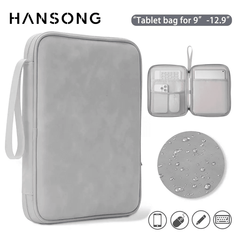 Waterproof Tablet Sleeve Bag with Zipper Pouch for iPad and Laptops