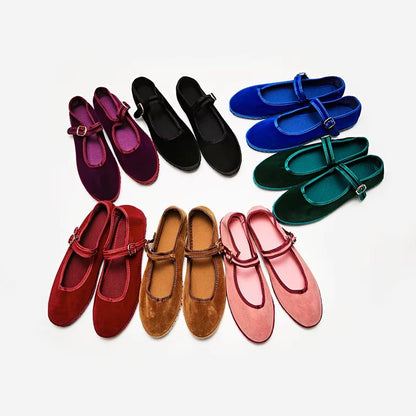 VelvaStep Womens Round Toe Flats  Soft HandStitched Casual Comfort Shoes 3