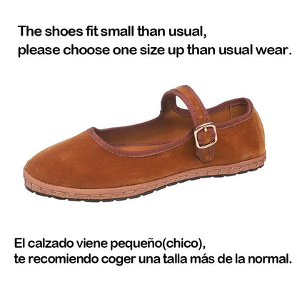 VelvaStep Womens Round Toe Flats  Soft HandStitched Casual Comfort Shoes 13