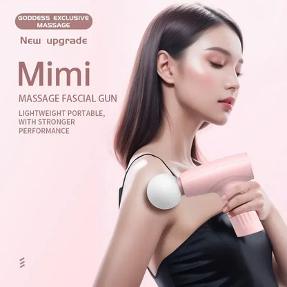 Deep Tissue Mini Pink Massage Gun for Muscle Pain, Handheld Fascia Therapy Gun