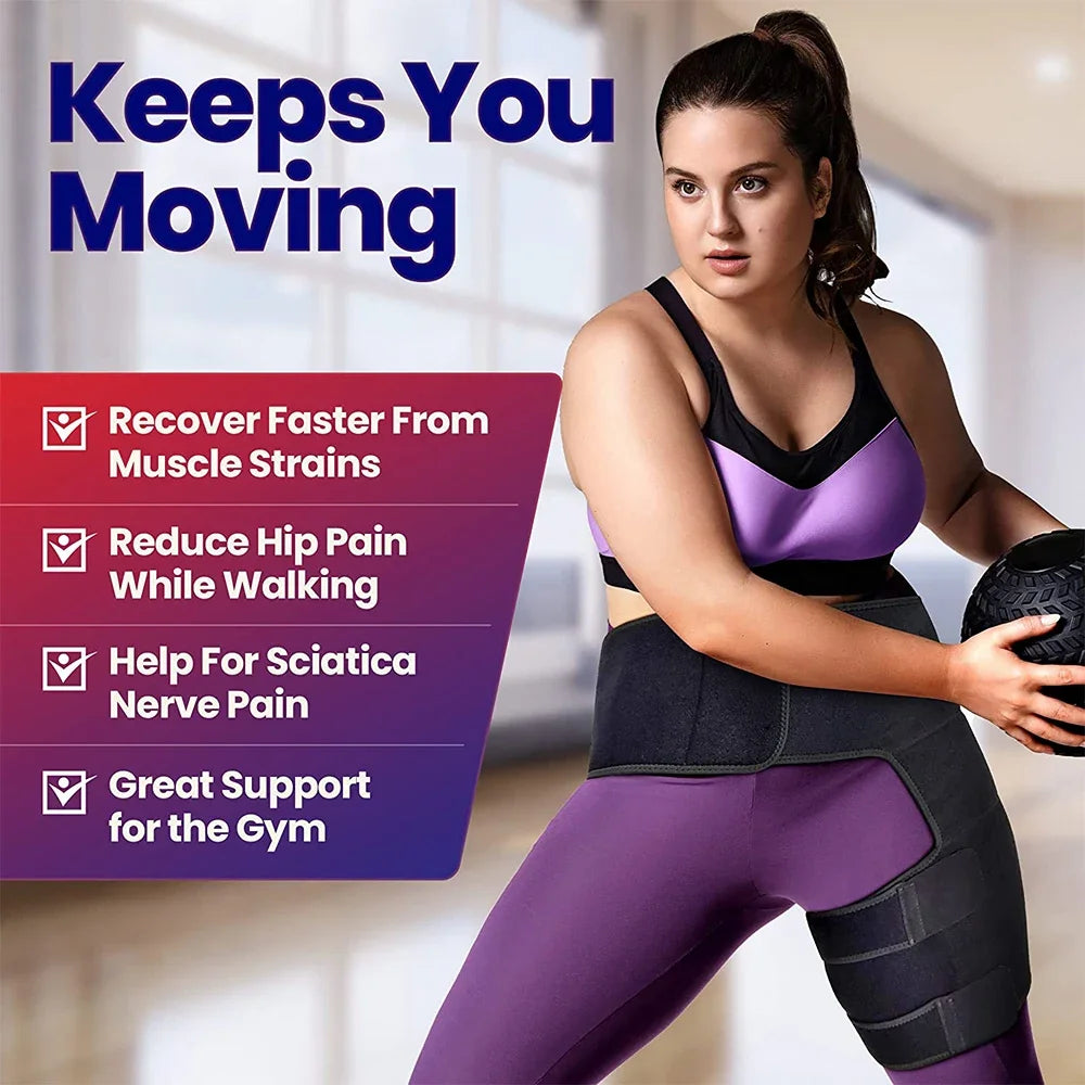 Hamstring & Groin Compression Support, Hip Brace Thigh Sleeve for Hip Pain Relief, Sciatica and Quad Strain