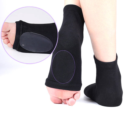 Cushioned Arch Support Sleeve 1Pair, Soft Elastic Gel Pad Fabric Arch Sock for Flat Foot Pain Relief Plantar Fasciitis