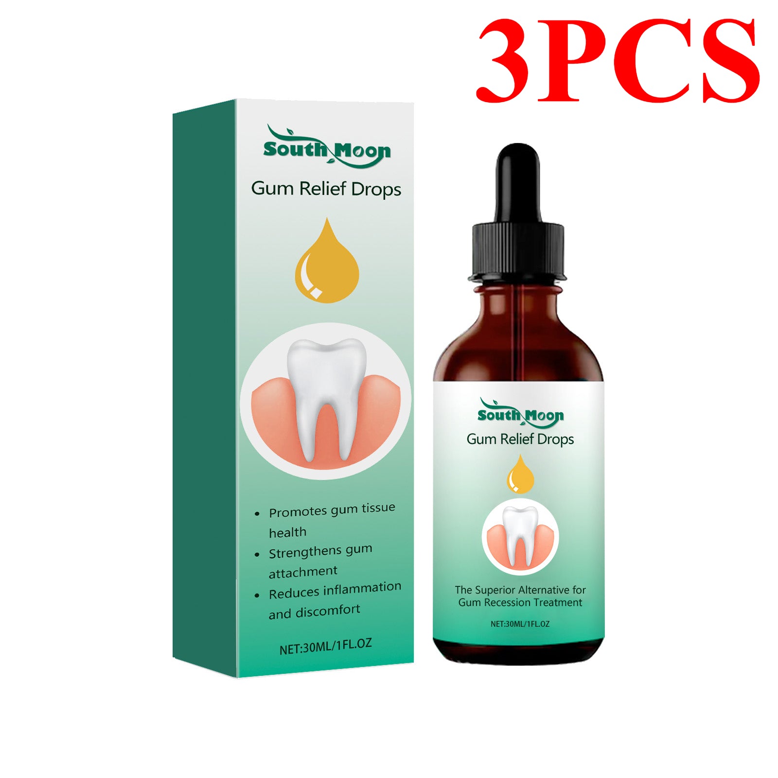 Advanced Gum Repair Serum Drops, Relieve Receding Gums, Gingival Swelling & Promote Oral Periodontal Hygiene, 30ml