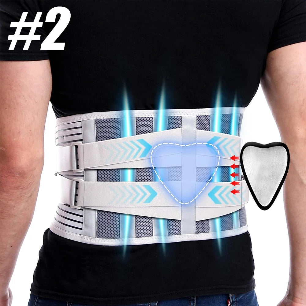 Anti-skid Lower Back Support Belt with 6 Stays, Sports Back Braces for Work, Breathable Back Support for Pain Relief