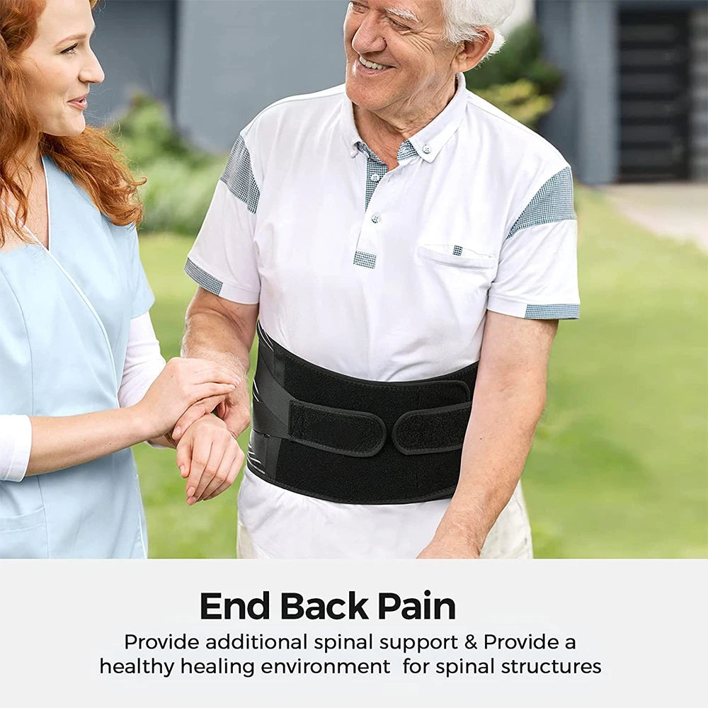 Anti-skid Lower Back Support Belt with 6 Stays, Sports Back Braces for Work, Breathable Back Support for Pain Relief
