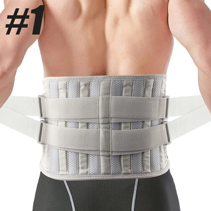 Anti-skid Lower Back Support Belt with 6 Stays, Sports Back Braces for Work, Breathable Back Support for Pain Relief