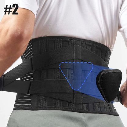 Anti-skid Lower Back Support Belt with 6 Stays, Sports Back Braces for Work, Breathable Back Support for Pain Relief