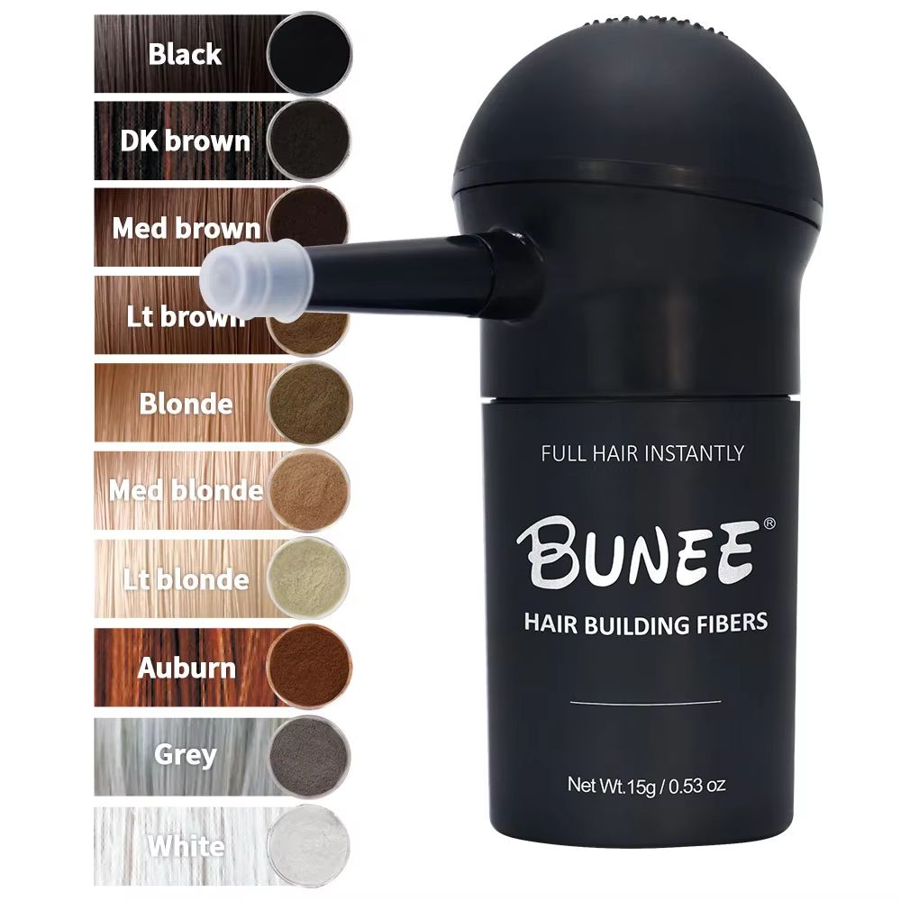 BUNEE Hair Building Fibers  Natural Hair Thickening Powder For Mens Balding  Thinning Areas 15g Set 3