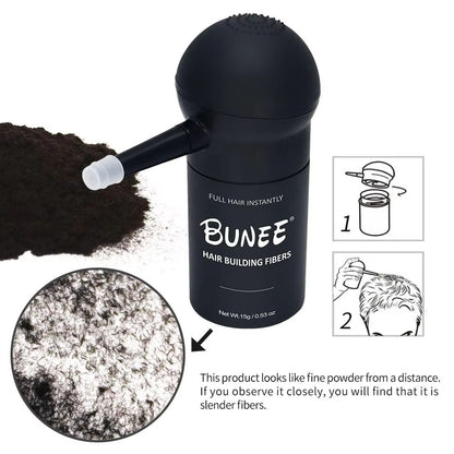 BUNEE Hair Building Fibers  Natural Hair Thickening Powder For Mens Balding  Thinning Areas 15g Set 5