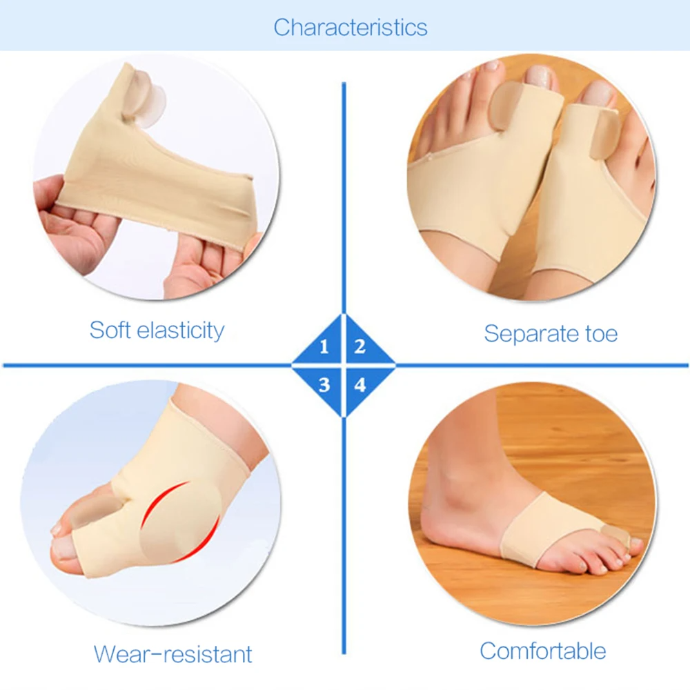 Hallux Valgus Bunion Corrector Toe Separator Sock, Feet Bone Thumb Adjuster Correction