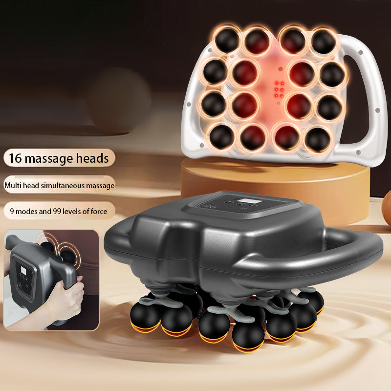 USB Charging Fascia Gun With 9 Modes 16 Massage Heads Simultaneously Massaging 99 Levels Of Force A 1