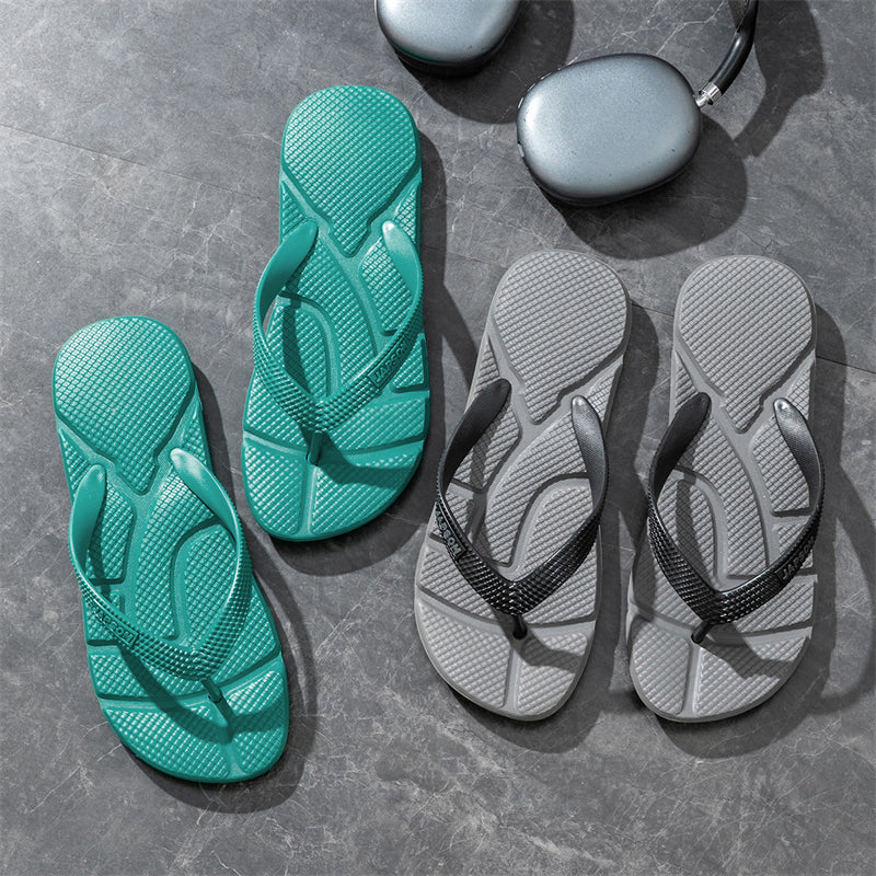 Men Slippers, Fashion Black Massage Flip Flops, Casual Non Slip Beach Slides, Comfortable Chanclas Hombre