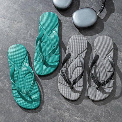 Men Slippers, Fashion Black Massage Flip Flops, Casual Non Slip Beach Slides, Comfortable Chanclas Hombre
