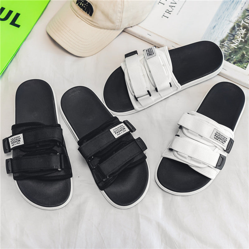 Fashionable Mens Outdoor Slippers, Indoor Casual Slippers, Non-slip Soft Bottom Hook Loop Slippers, Beach Summer Sandal