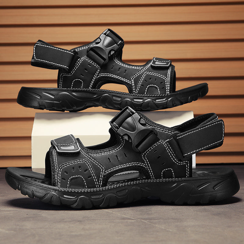 Mens Summer Sandals Outdoor Casual Breathable Slippers, Non-slip Wear-resistant Sporty Slippers, Lightweight Comfortable