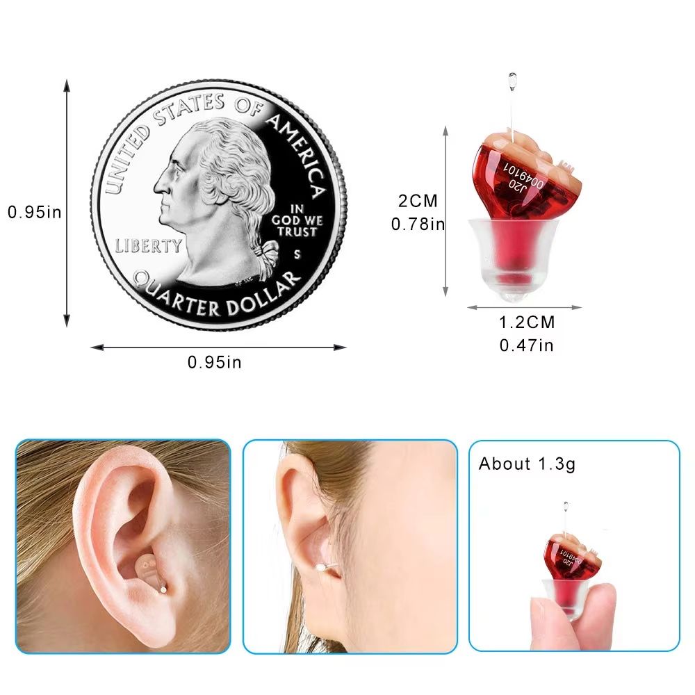 Premium Mini CIC Hearing Aid  Discreet Rechargeable Inner Ear Device For Clear TV  Call Sound Left  3