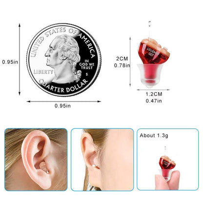 Premium Mini CIC Hearing Aid  Discreet Rechargeable Inner Ear Device For Clear TV  Call Sound Left  3