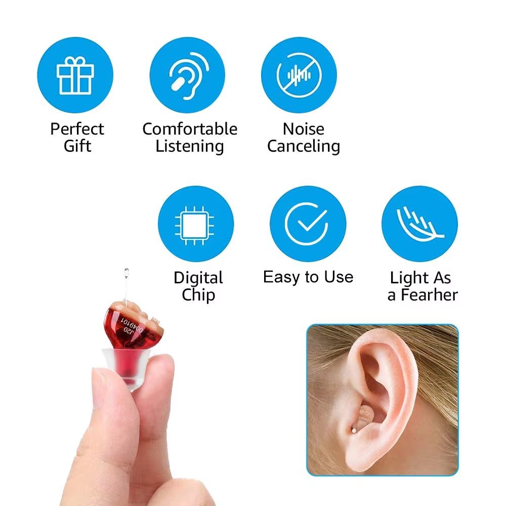 Premium Mini CIC Hearing Aid  Discreet Rechargeable Inner Ear Device For Clear TV  Call Sound Left  4