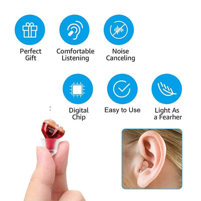 Premium Mini CIC Hearing Aid  Discreet Rechargeable Inner Ear Device For Clear TV  Call Sound Left  4