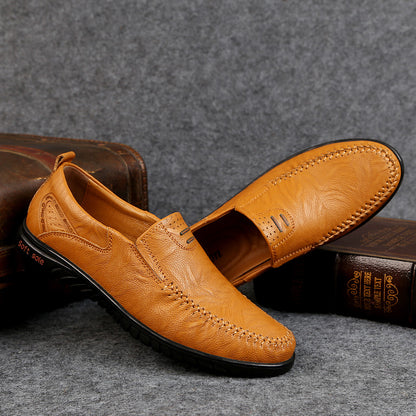 Handmade Mens Casual Flats Shoes Comfortable Soft Sole Loafers Fashion Business Style Formal Shoes  4