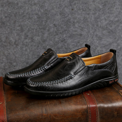 Handmade Mens Casual Flats Shoes Comfortable Soft Sole Loafers Fashion Business Style Formal Shoes  5
