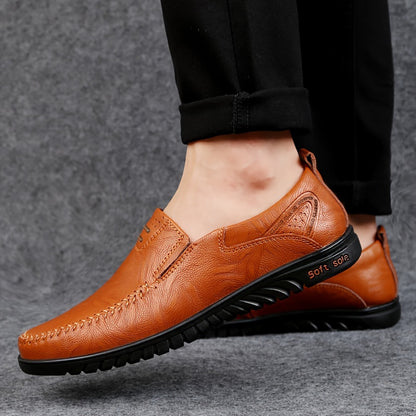 Handmade Mens Casual Flats Shoes Comfortable Soft Sole Loafers Fashion Business Style Formal Shoes  1