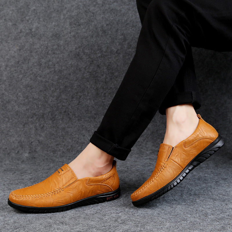 Handmade Mens Casual Flats Shoes Comfortable Soft Sole Loafers Fashion Business Style Formal Shoes  3
