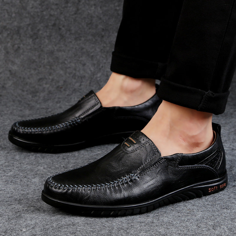 Handmade Mens Casual Flats Shoes Comfortable Soft Sole Loafers Fashion Business Style Formal Shoes  2