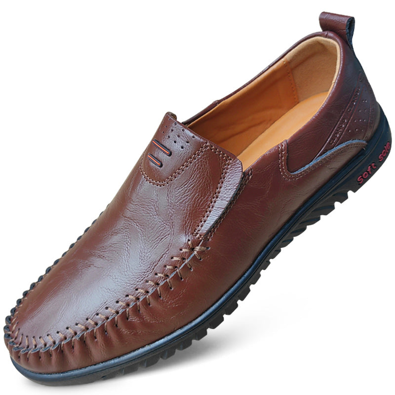 Handmade Mens Casual Flats Shoes Comfortable Soft Sole Loafers Fashion Business Style Formal Shoes  8