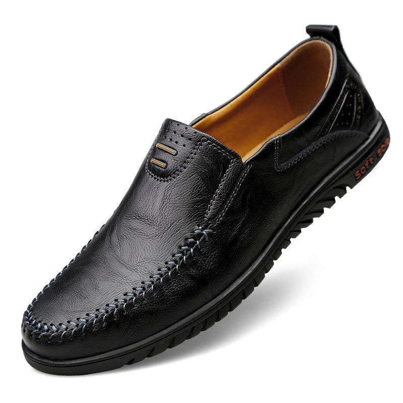 Handmade Mens Casual Flats Shoes Comfortable Soft Sole Loafers Fashion Business Style Formal Shoes  7