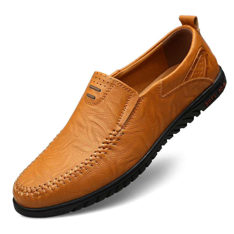 Handmade Mens Casual Flats Shoes Comfortable Soft Sole Loafers Fashion Business Style Formal Shoes  9