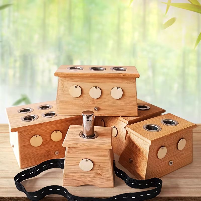 Natural Bamboo Moxibustion Box – Traditional Moxa Therapy Burner for Pain Relief, Acupuncture & Body Massage Care