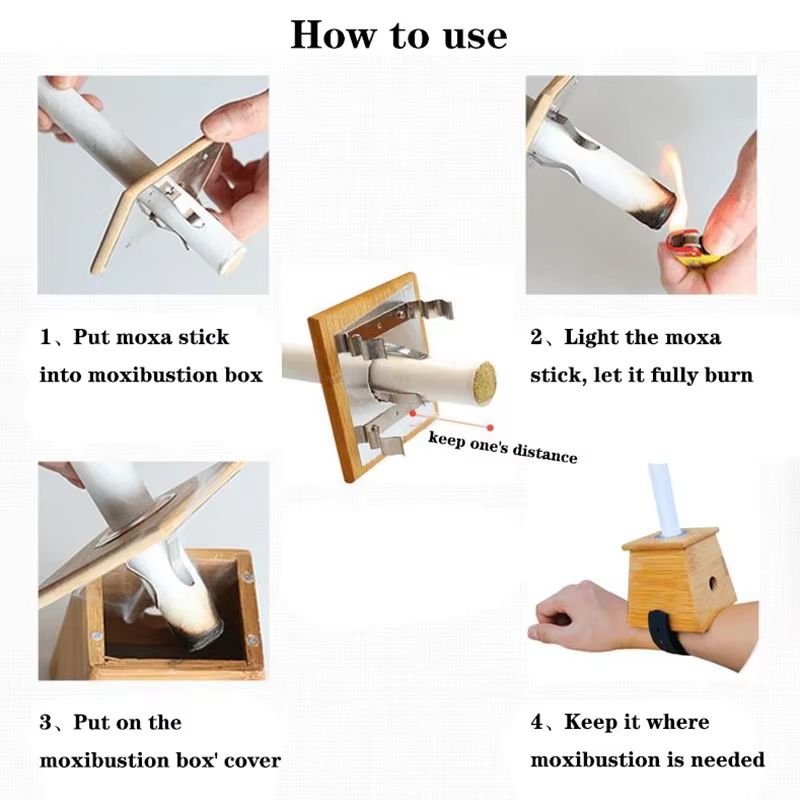 Natural Bamboo Moxibustion Box  Traditional Moxa Therapy Burner For Pain Relief Acupuncture  Body M 5
