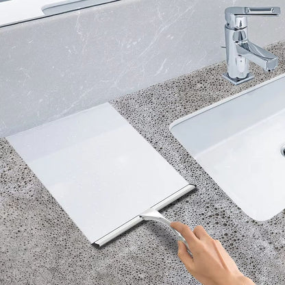 Stainless Steel Shower Squeegee With Hook  StreakFree Bathroom Mirror  Glass Cleaning Tool 2