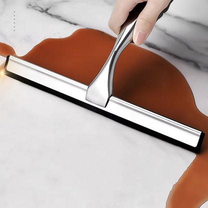 Stainless Steel Shower Squeegee With Hook  StreakFree Bathroom Mirror  Glass Cleaning Tool 4