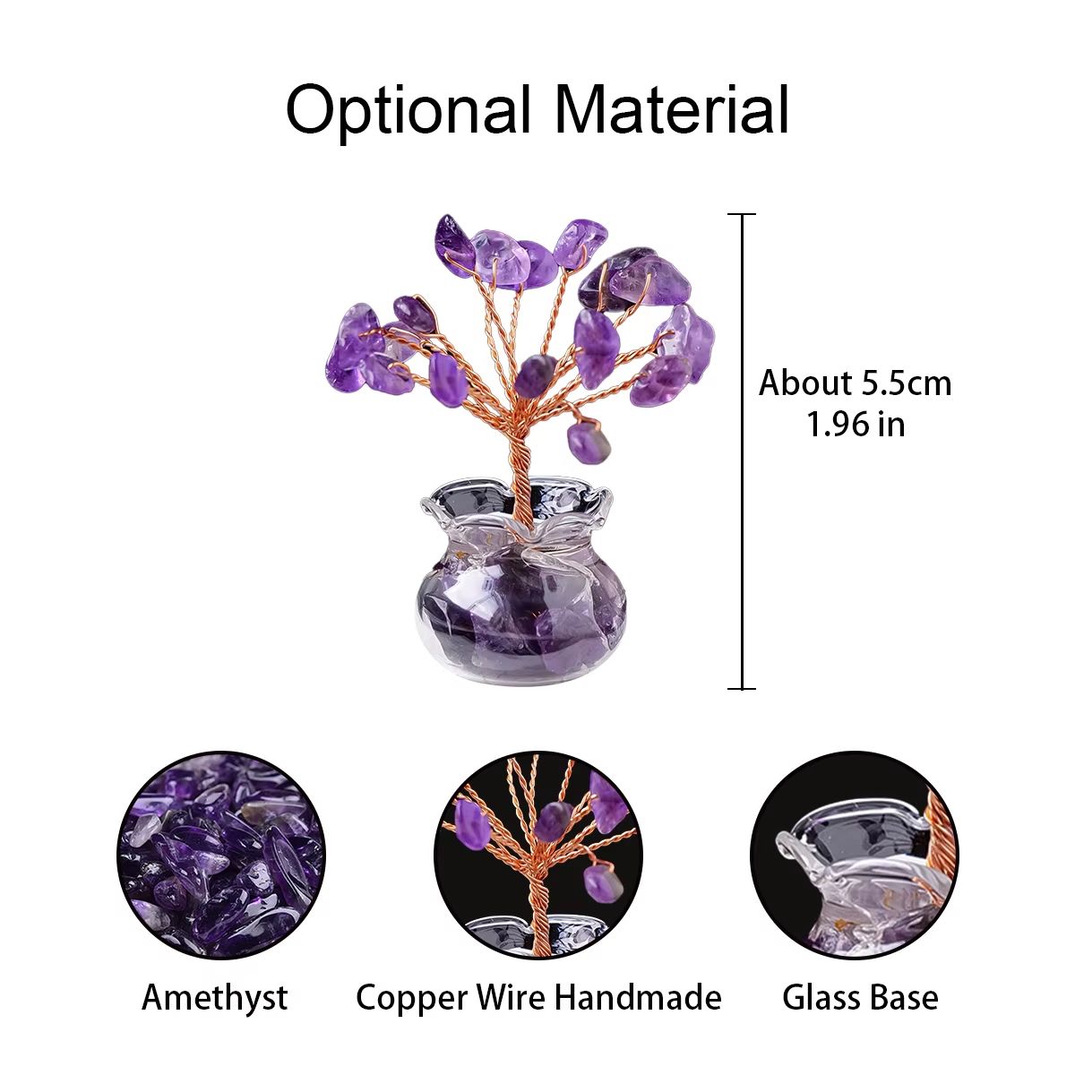 Natural Crystal Tree Bonsai  Reiki Healing Feng Shui Gemstone Tabletop Ornament For Positive Energy 1