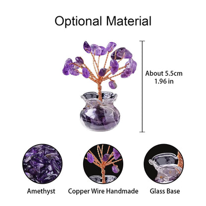 Natural Crystal Tree Bonsai  Reiki Healing Feng Shui Gemstone Tabletop Ornament For Positive Energy 1