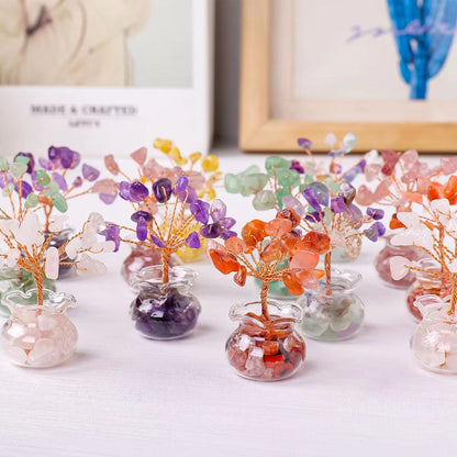 Natural Crystal Tree Bonsai  Reiki Healing Feng Shui Gemstone Tabletop Ornament For Positive Energy 3