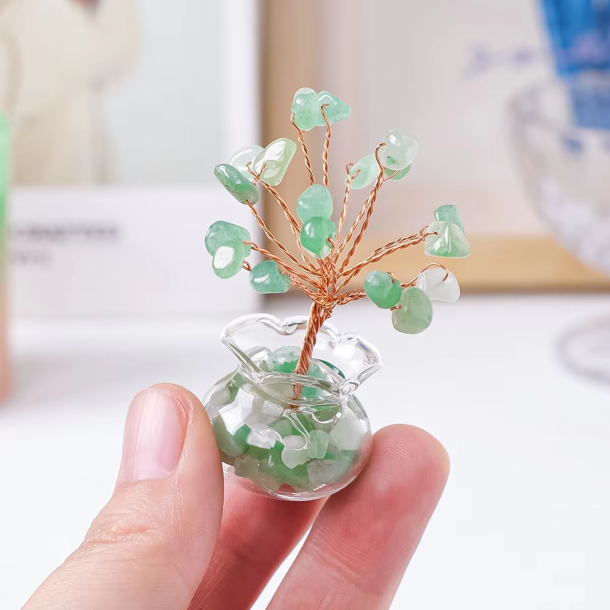Natural Crystal Tree Bonsai  Reiki Healing Feng Shui Gemstone Tabletop Ornament For Positive Energy 4