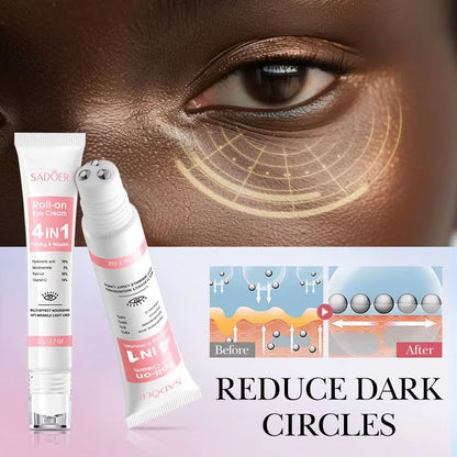 SADOER 4in1 Eye Cream RollOn  Anti Dark Circles Eye Bags  Firming Moisturizing Serum 2