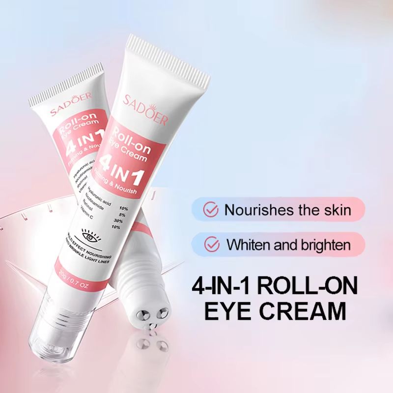 SADOER 4in1 Eye Cream RollOn  Anti Dark Circles Eye Bags  Firming Moisturizing Serum 3