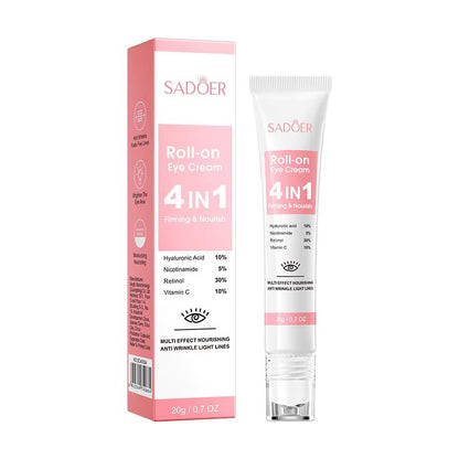 SADOER 4in1 Eye Cream RollOn  Anti Dark Circles Eye Bags  Firming Moisturizing Serum 5