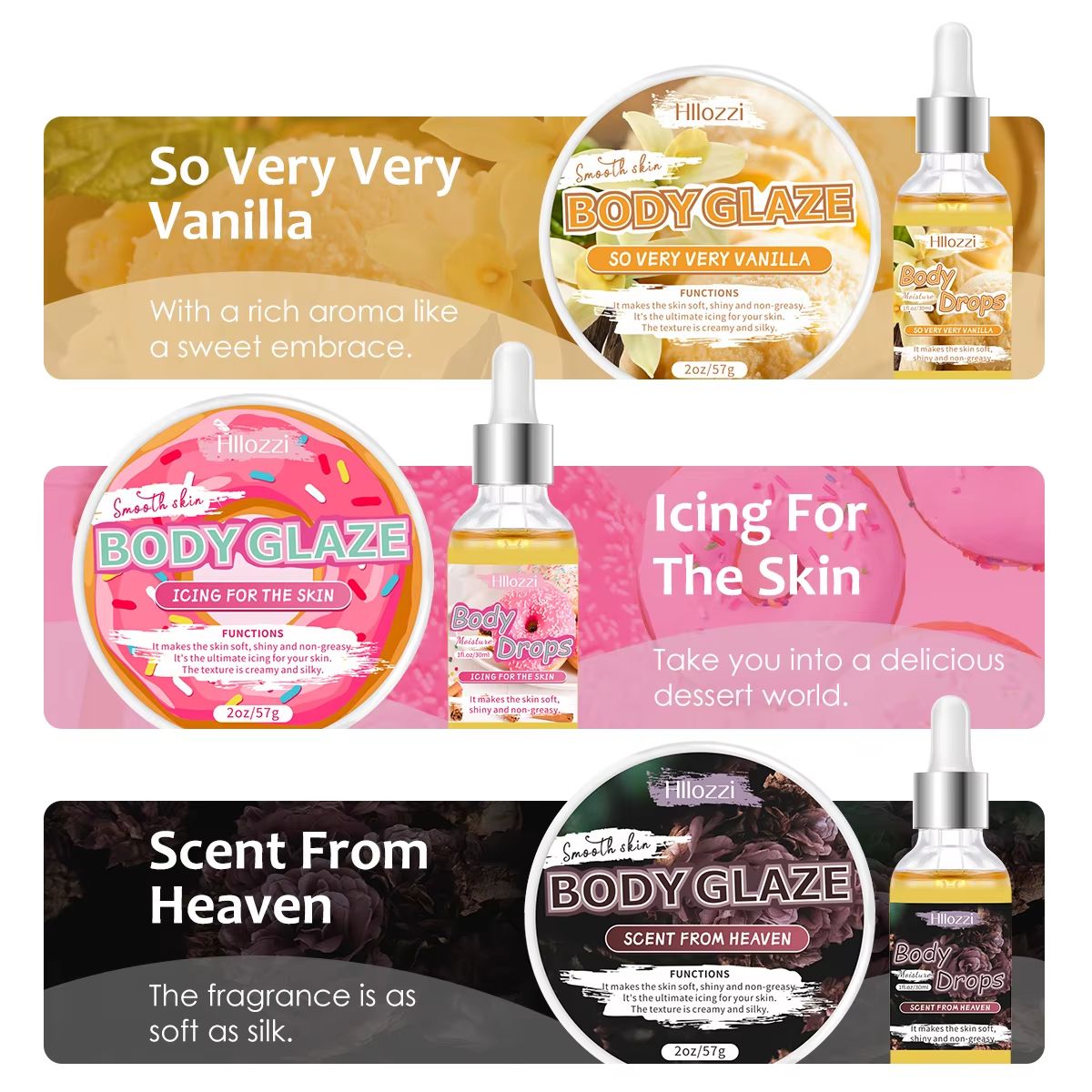 Strawberry Glow Body Glaze  Oil  Hydrating Body Lotion And Massage Oil For Silky Radiant Skin 3